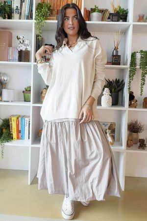 Ellis Oversized Rugby Knit Ecru /23=